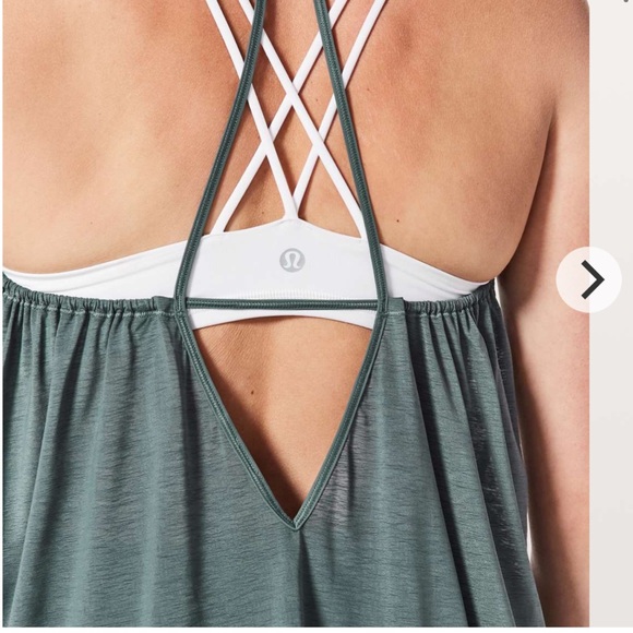 Lululemon Tighten Up Tank Sea Steel Green Flowy Comfy Tank Top Athletic Sport - Picture 6 of 9